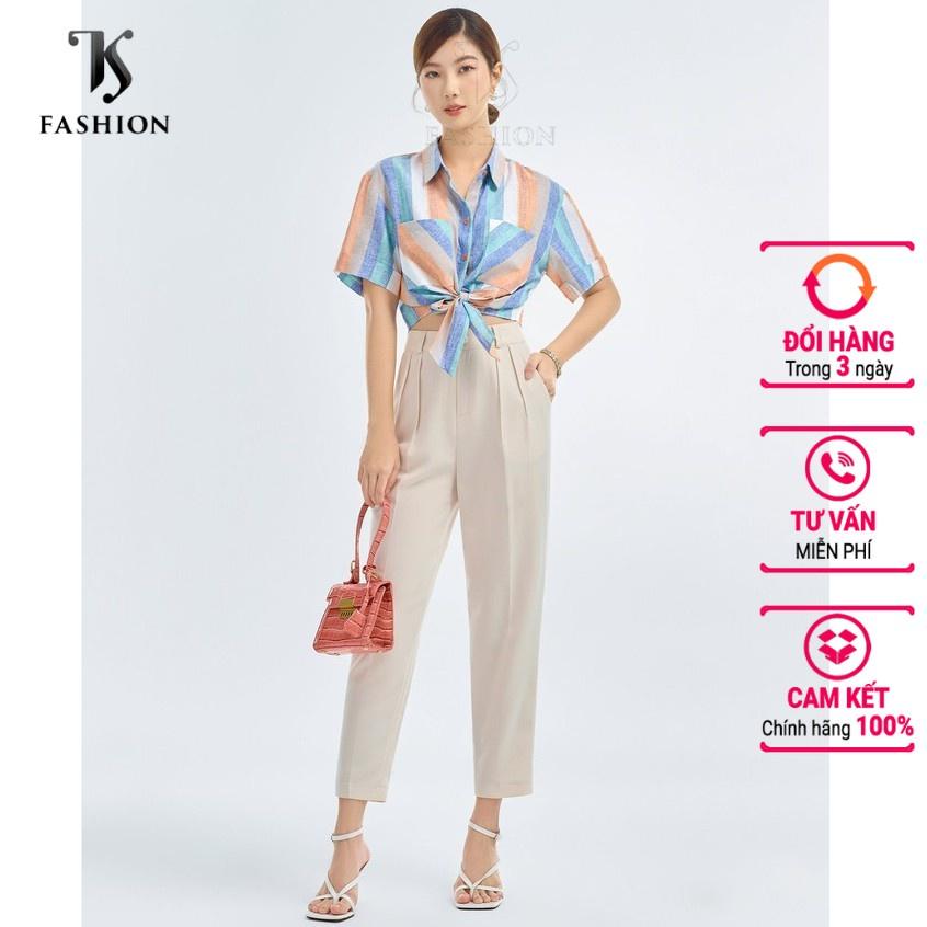 Áo kiểu sơ mi nữ thắt nơ eo TKFASHION SMKA197