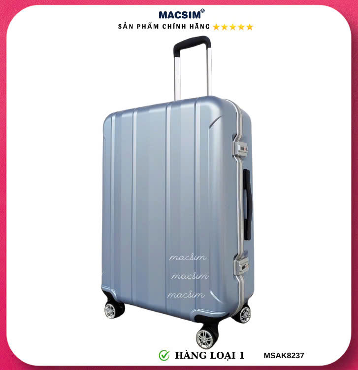 Vali cao cấp Macsim Aksen hàng loại 1 MSAK8237 cỡ 28 inch màu bạc