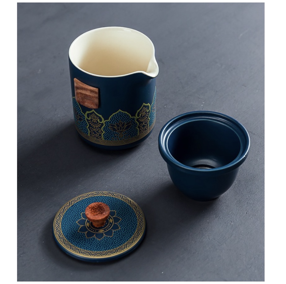 Bộ Dụng cụ uống Trà Kèm Hộp ĐỰng Da Otis Crafts Cao Cấp