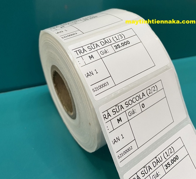 5 cuộn tem in trà sữa 50x30mm (30m) - Tem decal nhiệt