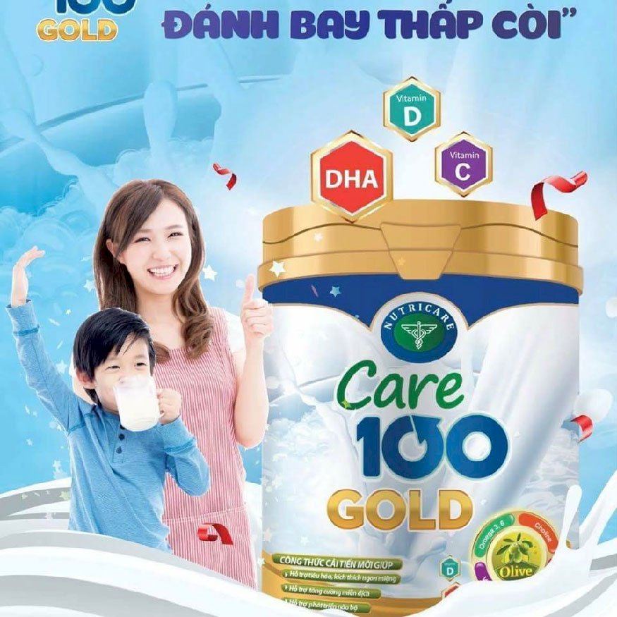 Sữa Nutricare Care 100 Gold cho trẻ biếng ăn suy dinh dưỡng 1-10 tuổi (900g)