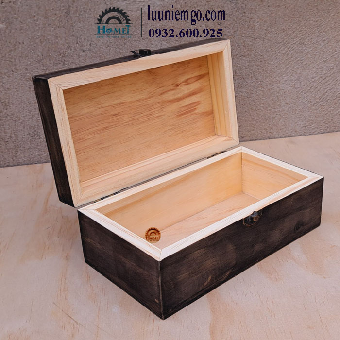 CAO 6CM - HỘP GỖ ĐỰNG ĐỒ CÓ NẮP CÀI - Hộp gỗ đựng quà, hộp gỗ quà tặng - Hộp gỗ thông, hộp gỗ vintage trang trí