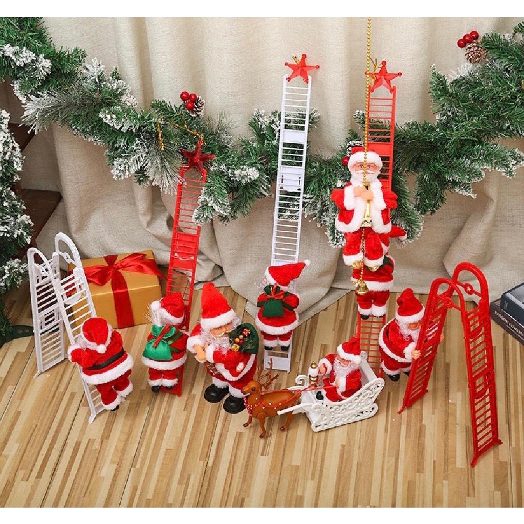 TẶNG PIN Đồ chơi ông già NOEL leo thang gập quà tặng giáng sinh hoặc phụ kiện trang trí Noel ngày lễ giáng sinh
