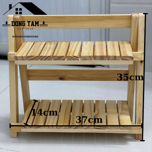 Kệ gỗ mini để bàn làm việc, để sen đá, để vật trưng bày, trang trí cây cảnh-gỗ thông nhập khẩu