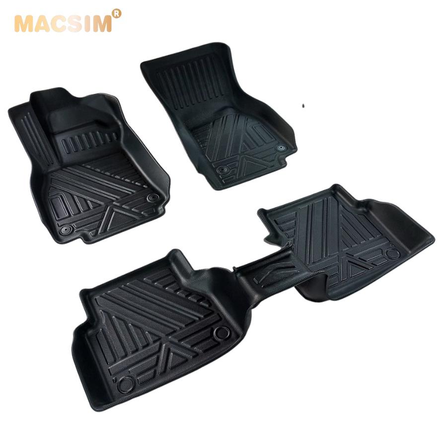 Thảm lót sàn xe ô tô Audi A7 2019 - 2021 Nhãn hiệu Macsim chất liệu nhựa TPE cao cấp màu đen