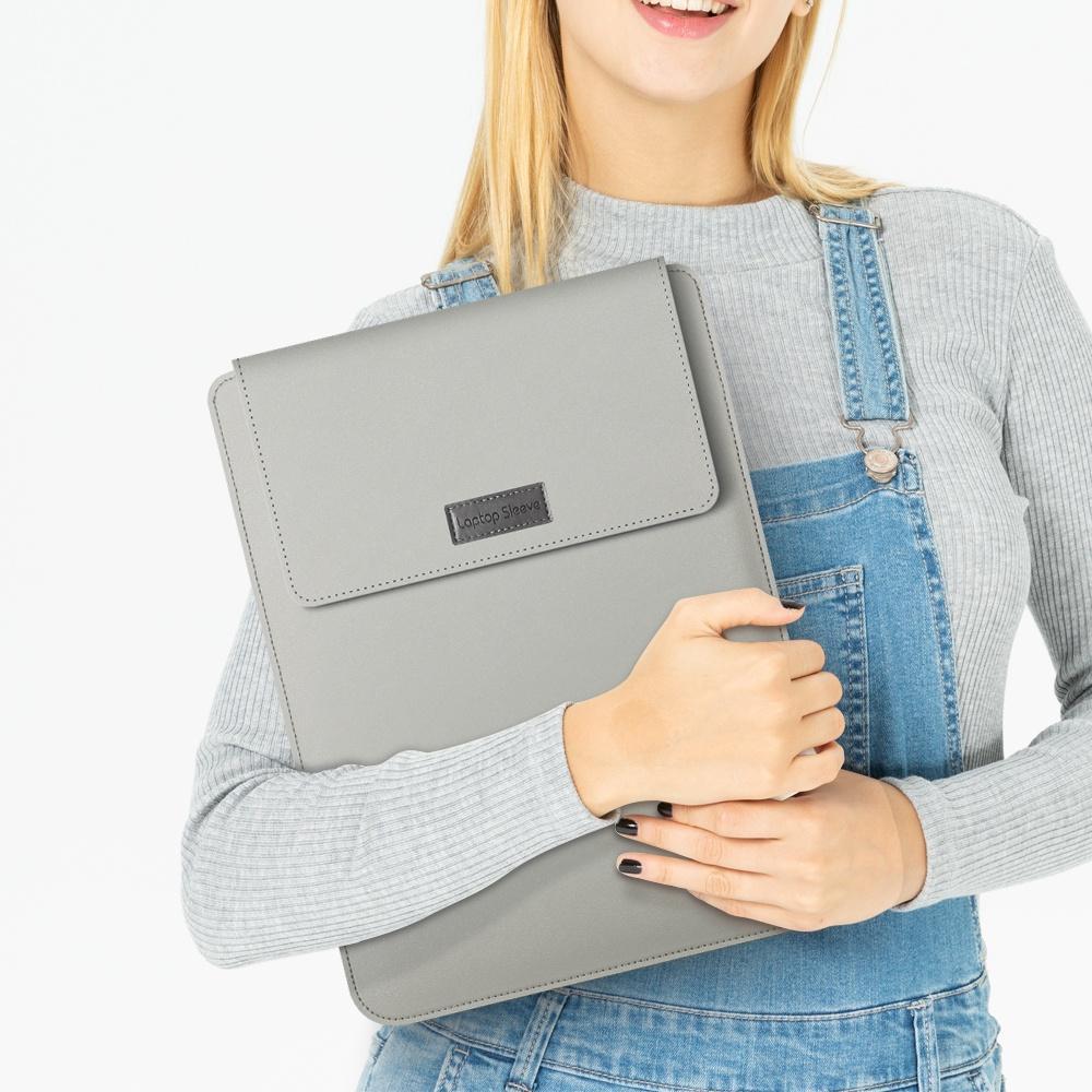 Bao da máy tính xách tay PU cho Macbook Air 11 12 13 Pro 13.3 15.4 16 inch với giá đỡ chống nước chống bụi 4 trong 1