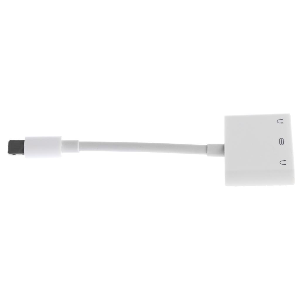 2 in 1   AUX Headphone Jack + Charging Port Adapter for