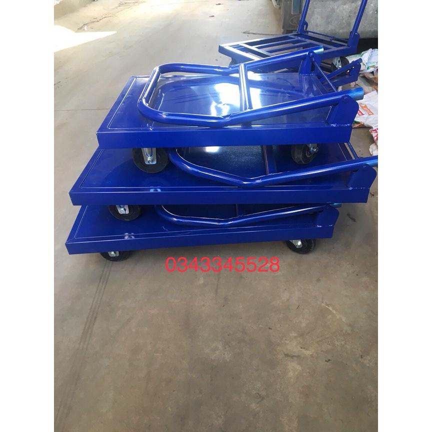 Xe đẩy hàng 4 bánh gập gọn sàn phăng - tải trọng lớn 300- 500kg - giá xưởng