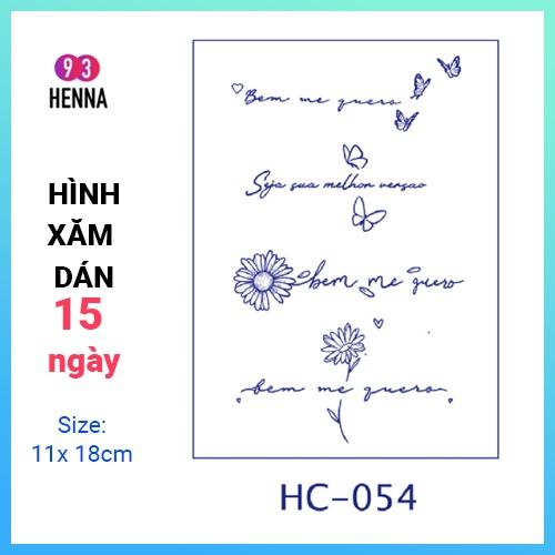 Hình Xăm Dán Tạm Thời Thảo Dược 15 Ngày mã HC054