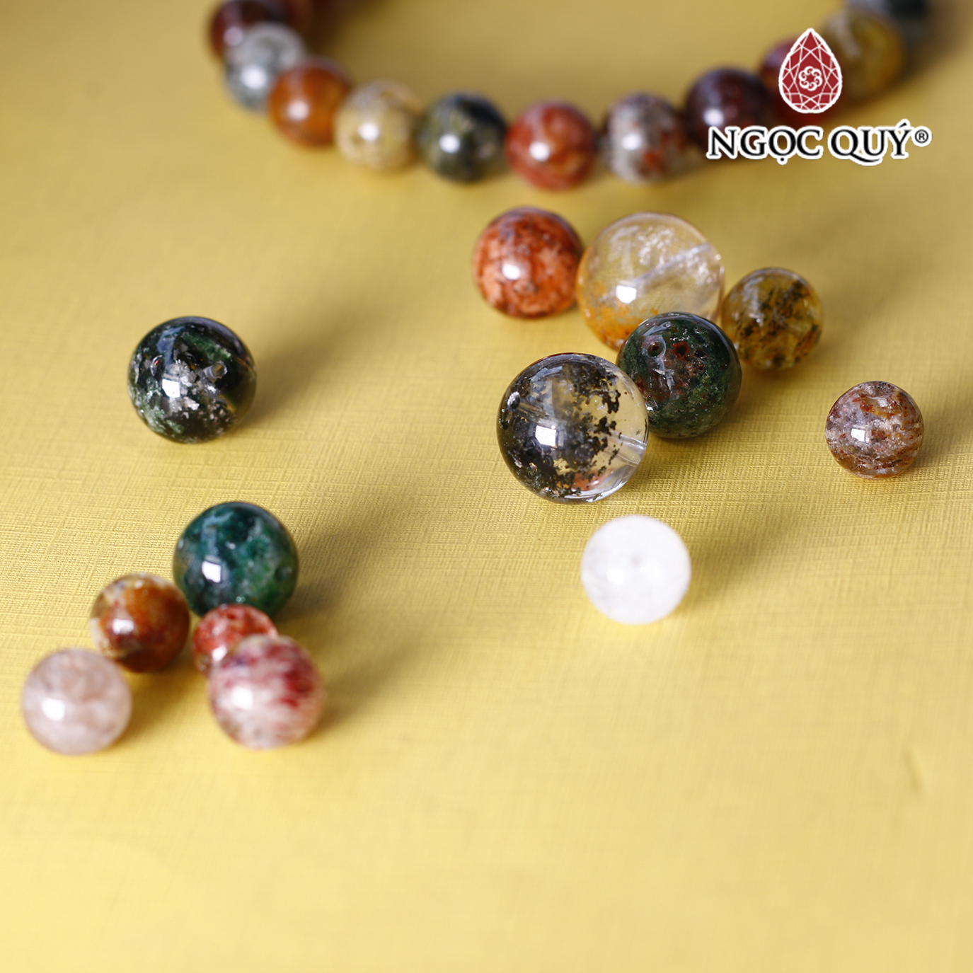 Hạt lẻ đá thạch anh ưu linh đa sắc - Ngọc Quý Gemstones