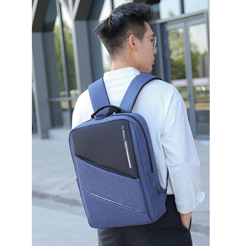 Balo laptop 15.6 inch B1066 NASI hàng cao cấp có cổng sạc tặng kèm dây sạc ba lô đựng laptop nam nữ mẫu mới thời trang cực chất