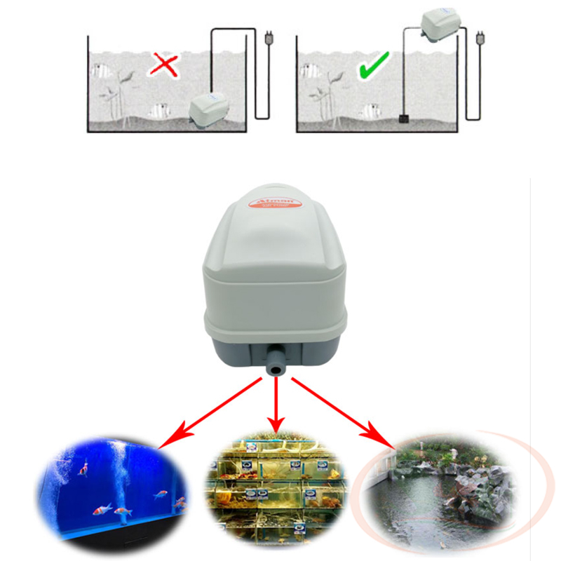 Máy sủi oxy Atman HP 4000, 8000, 12000, 16000 nhiều vòi sục khí công suất lớn bể cá tép thủy sản