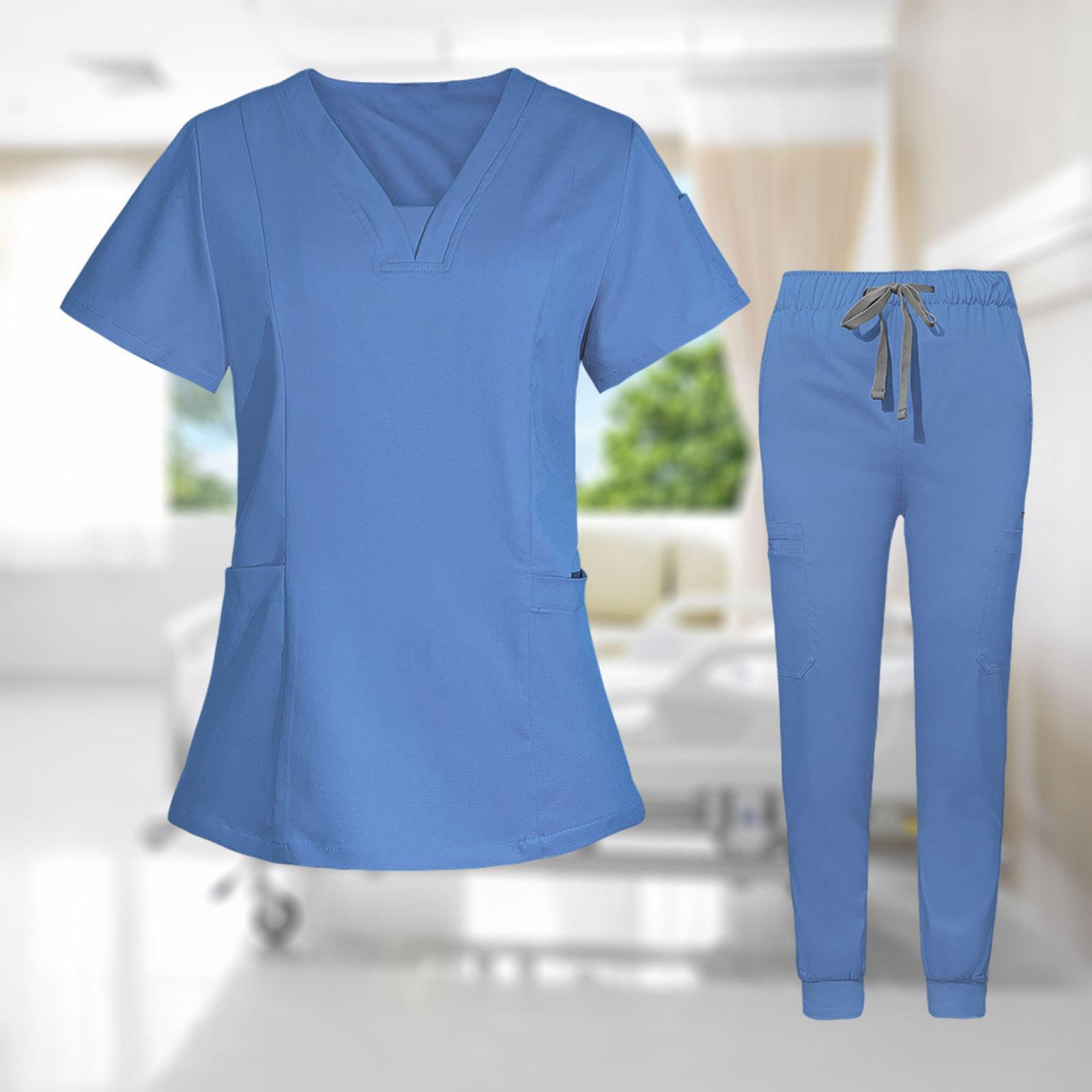 Women Nurse Work Uniforms Workwear Scrubs Work Clothing Sturdy Nurse Costume