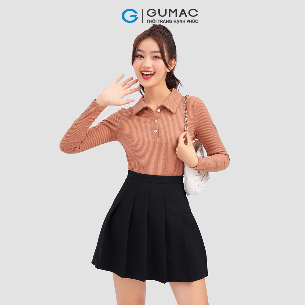 Áo thun GUMAC ATC12042 polo tay dài trẻ trung