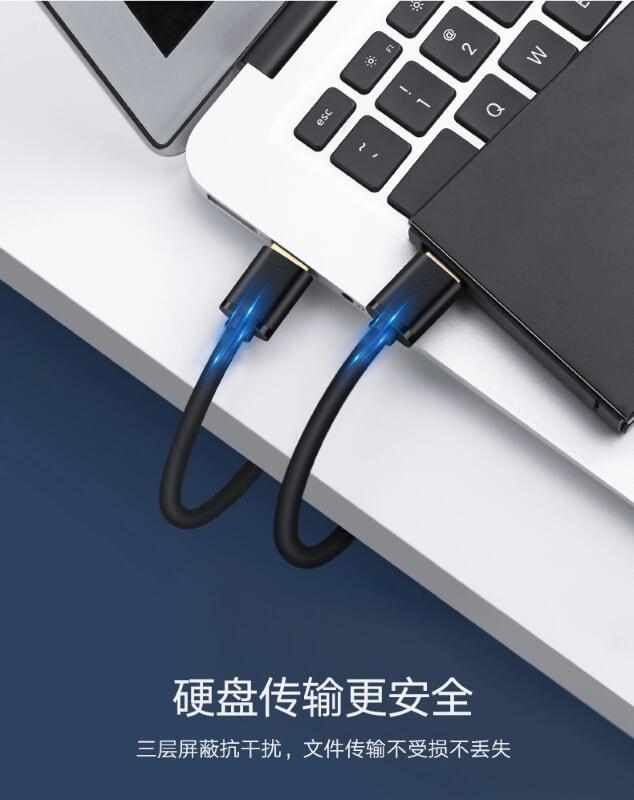 Ugreen UG10370US128TK 1M màu Đen Cáp 2 đầu USB 3.0 dương cao cấp - HÀNG CHÍNH HÃNG