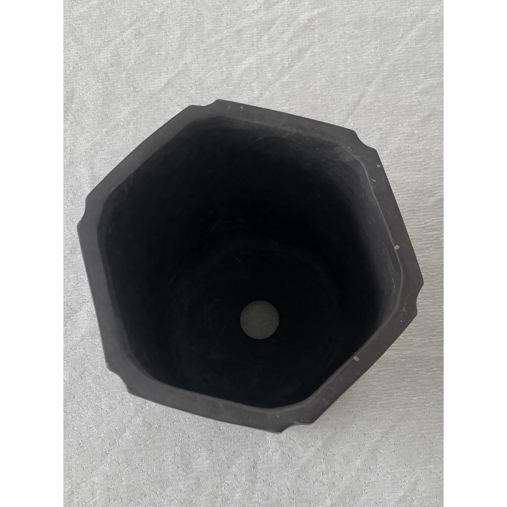 Chậu lục giác cao xẻ cạnh mini CK17 màu trơn sang trọng và tối giản