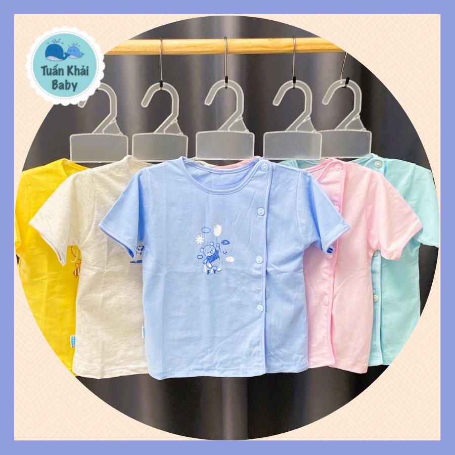COMBO GIÁ SỈ - Combo 10 áo sơ sinh cotton màu tay ngắn cài nút lệch Thái Hà Thịnh