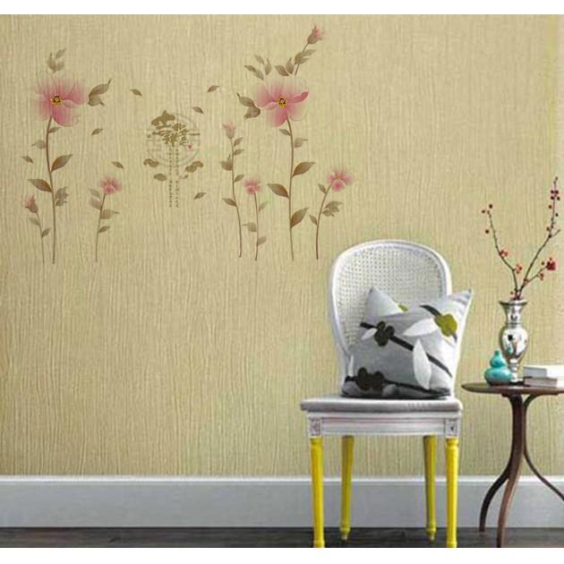 Decal trang trí Hoa Tím Nhạt cổ trang A.H