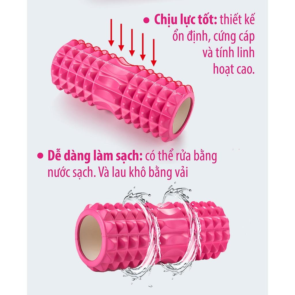 Con Lăn Foam Roller Massage, Dãn Cơ Tập Gym,Yoga Màu Đỏ