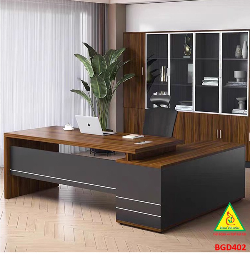 Bàn giám đốc gỗ MDF đơn giản , phong cách hiện đại BGD402 - NỘI THẤT LẮP RÁP VIENDONGADV