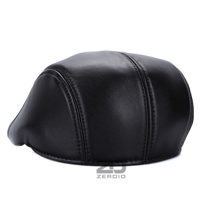 Mũ Nồi Nam Da Cừu, Nón Beret Da Thật Cao Cấp MN035