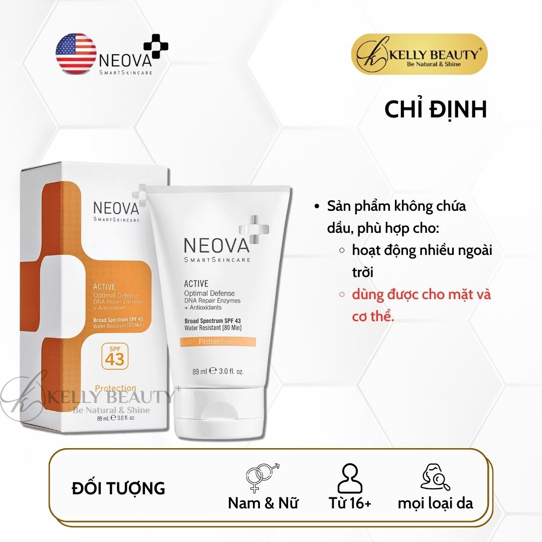 Kem Chống Nắng Cho Mặt Và Body NEOVA Active SPF 43 | Kelly Beauty