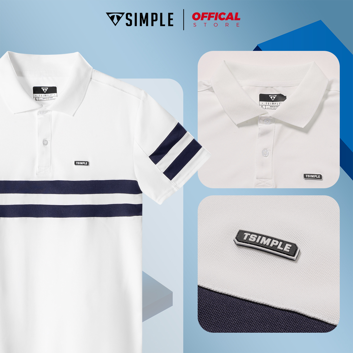 Bộ Thể Thao Nam Polo TSIMPLE vải cotton cá sấu cao cấp B02001