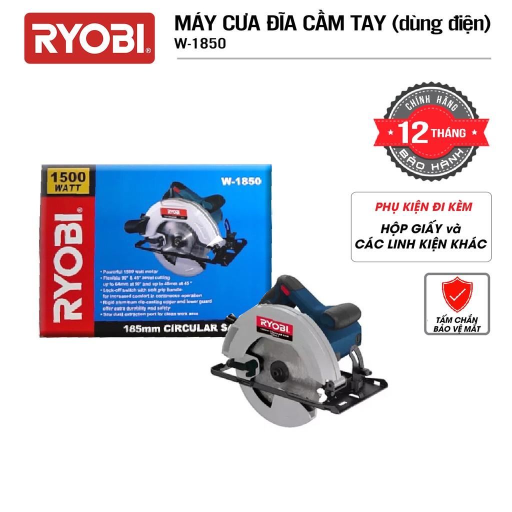 Máy cưa đĩa cầm tay điện 1500W RYOBI (KYOCERA) - W-1850 (Kèm Linh kiện khác) - Hàng Chính Hãng