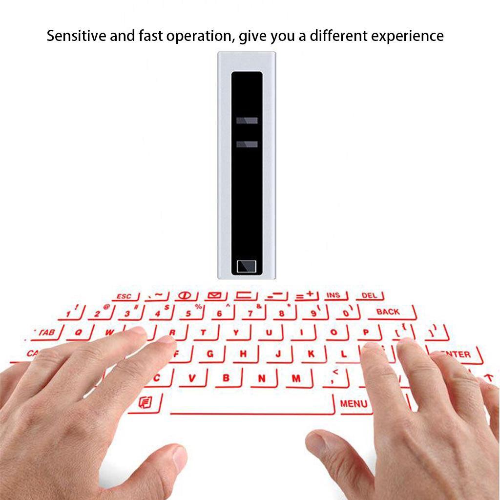 Laser Projection Wireless Keyboard for Smartphone Tablet Desktop Black