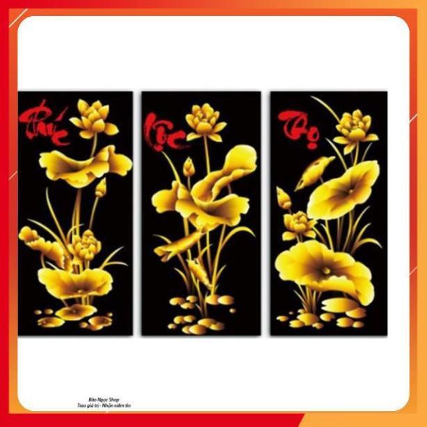Tranh Đính Đá PHÚC LỘC THỌ. Kích Thước: 1m12 x 75cm