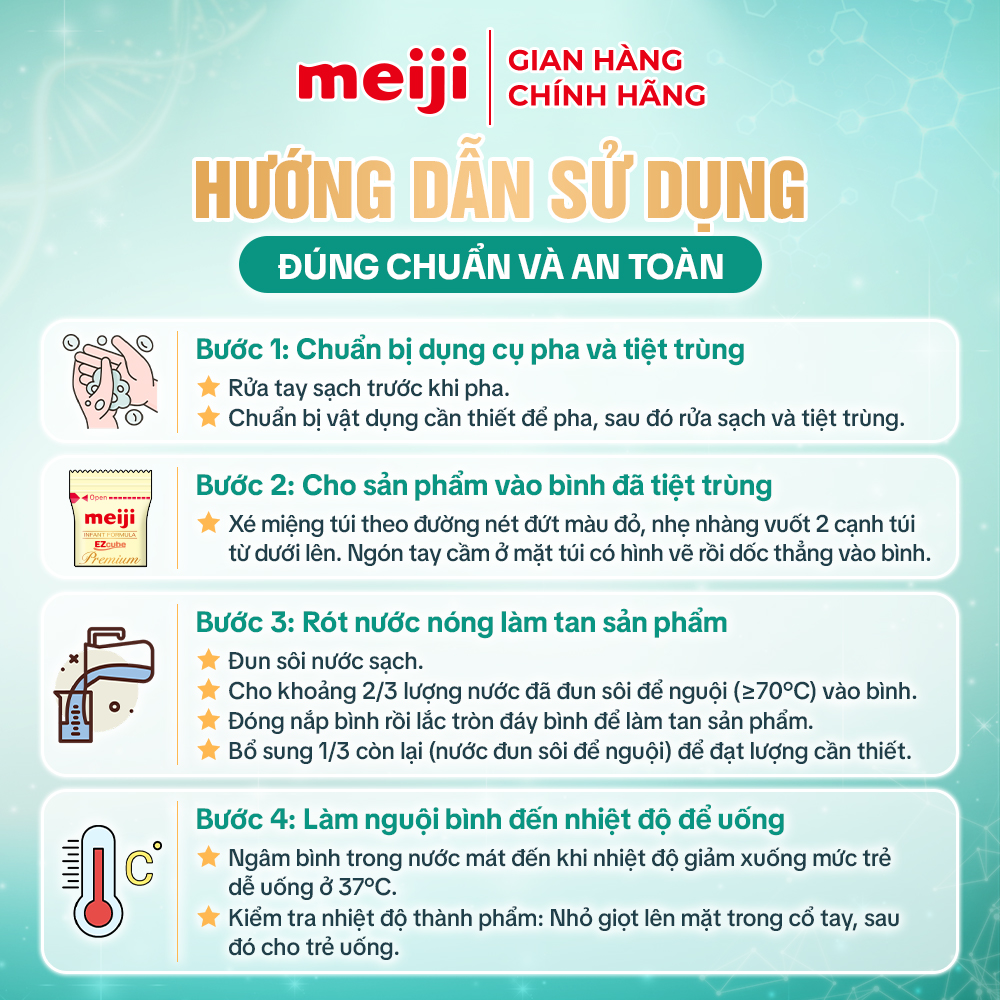 Sản phẩm dinh dưỡng công thức Meiji Infant Formula Ezcube Premium 540g