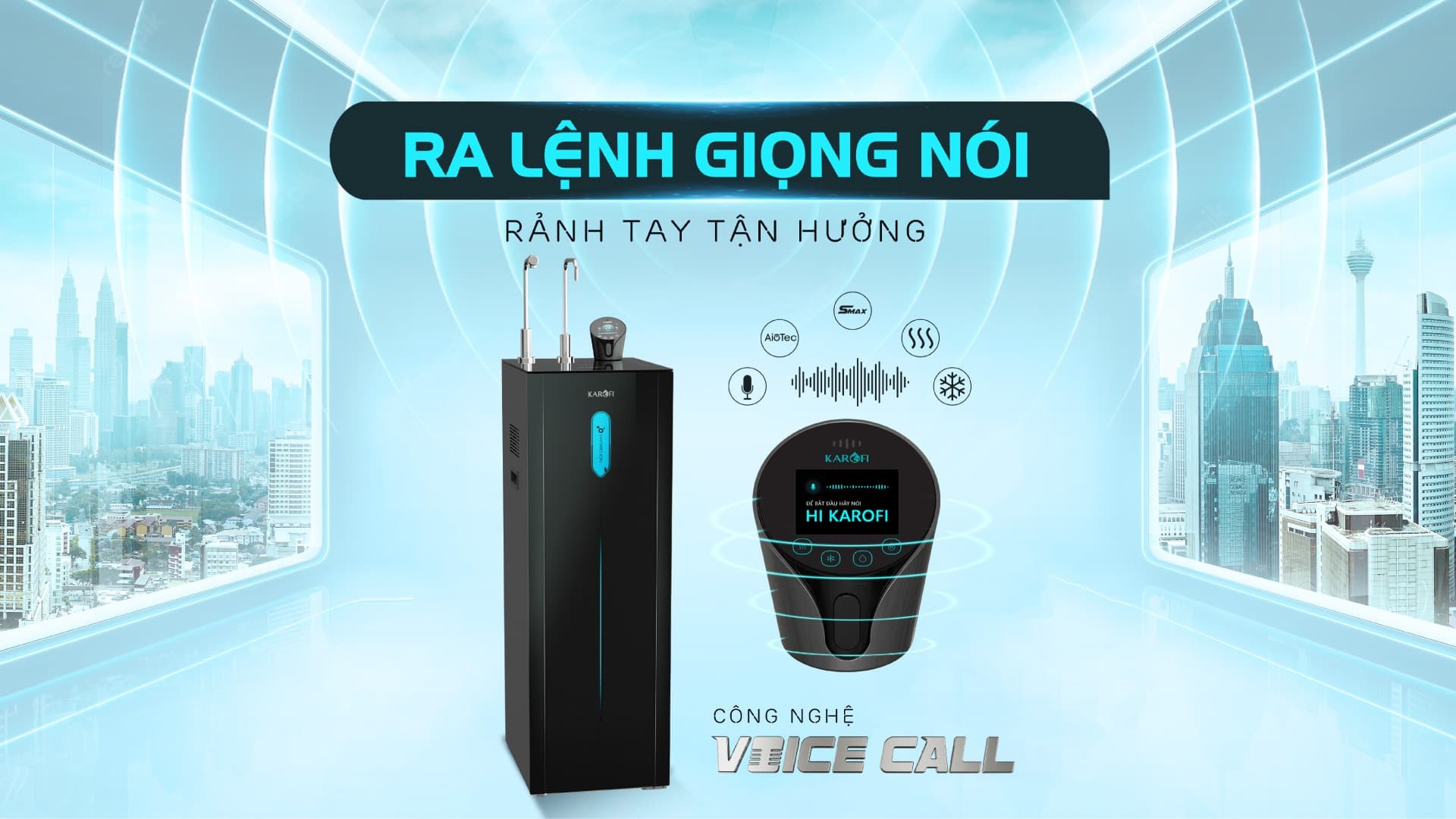 Máy lọc nước nóng lạnh Hydro-ion công nghệ điều khiển giọng nói KAE-S85 Plus - Hàng chính hãng