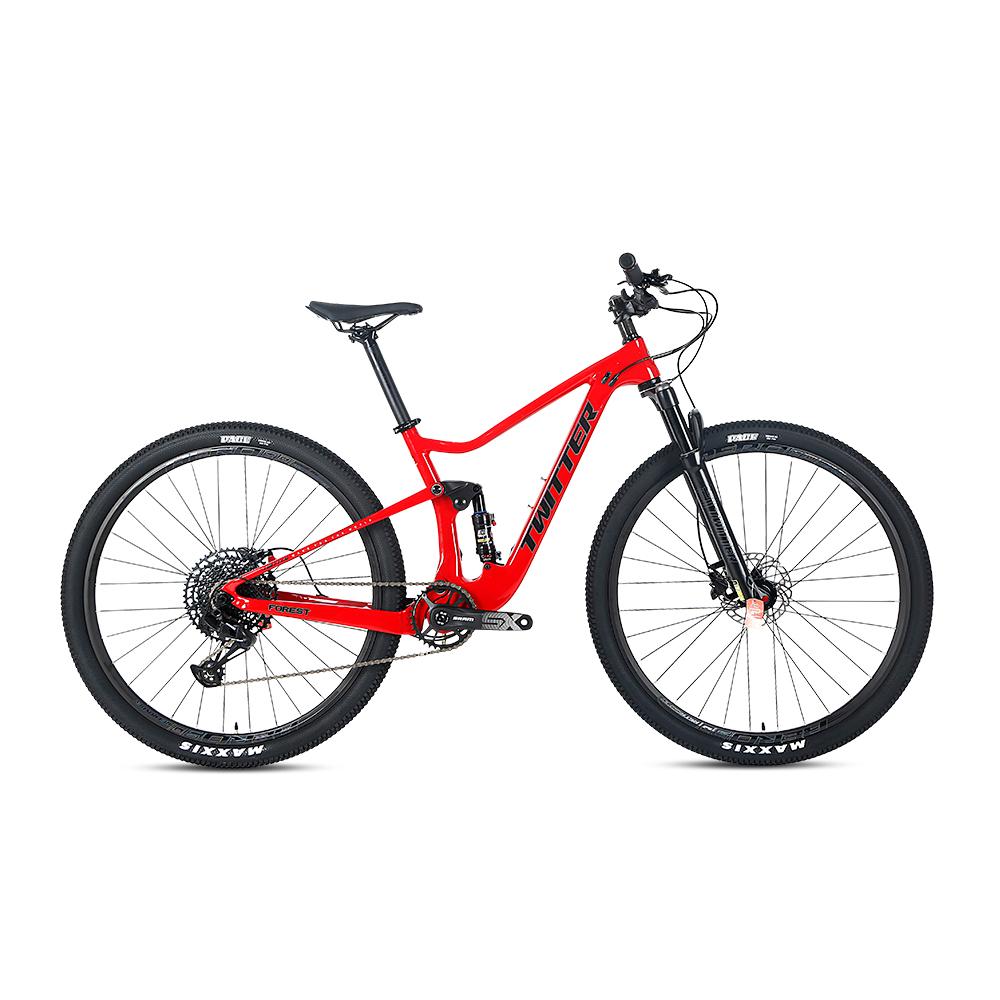 Miễn phí Vận Chuyển Carbon Full Treo Xe Đạp SX 12 Tốc Độ MTB đôi treo 27.5 29 inch nam giới trưởng thành xe đạp Color: BlackRed Size: 29x15 Number of speeds: M6100-12S