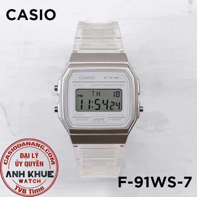 Đồng hồ unisex dây nhựa Casio Standard chính hãng F-91WS-7DF (35mm)