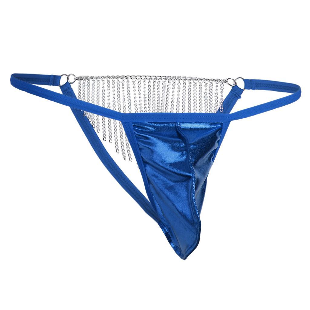 2-3pack Men Back Tassel Chain T-Back Underwear Low-rise Bikini G-String Thong