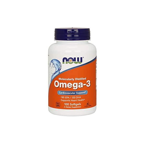 NOW Supplements, Omega-3 180 EPA / 120 DHA, Molecularly Distilled, Cardiovascular Support*, 200 Softgels