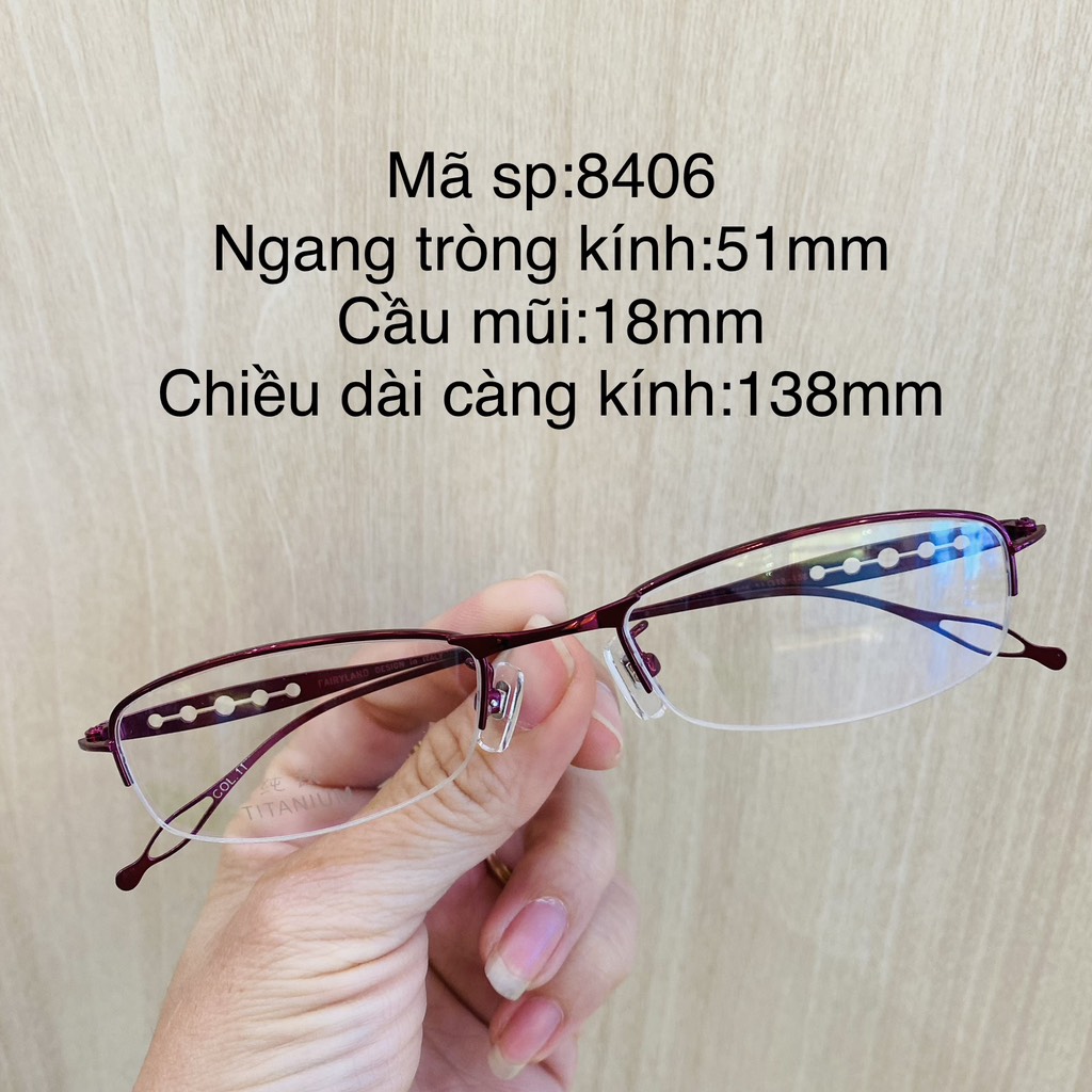 Gọng kính titanium 8803 8406 8807 8533 8836 928 nửa khung thời trang nữ cao cấp OURESS