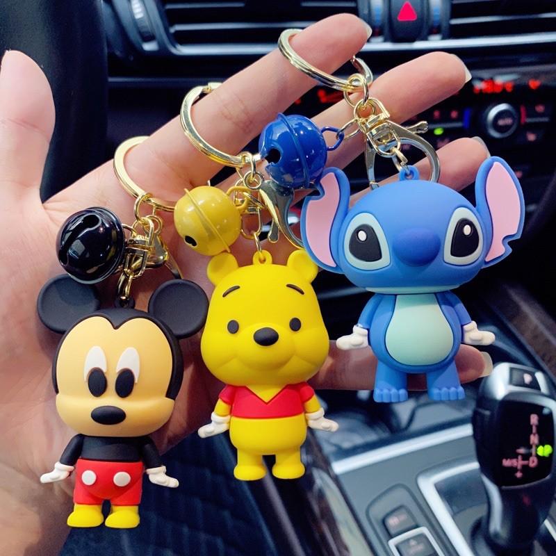 Móc chìa khoá cute xanh tai dài có chuông