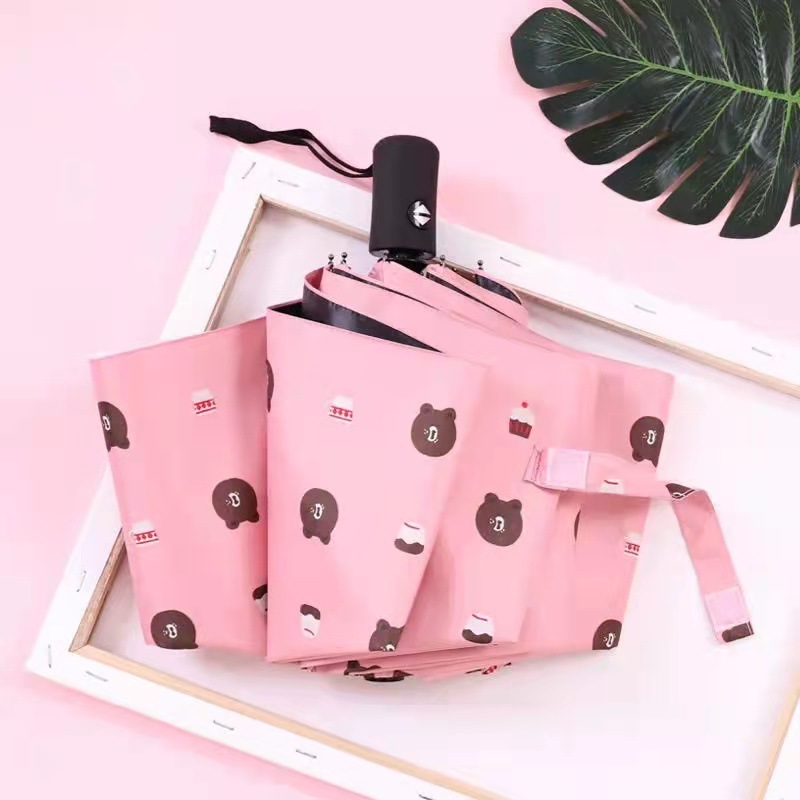 Ô dù   che nắng , đi mưa , họa tiết hình  gấu xinh xắn   dễ thương  ,  gấp gọn  , chống tia UV , có túi đựng tiện lợi ,  dễ dàng mang theo mọi nơi 