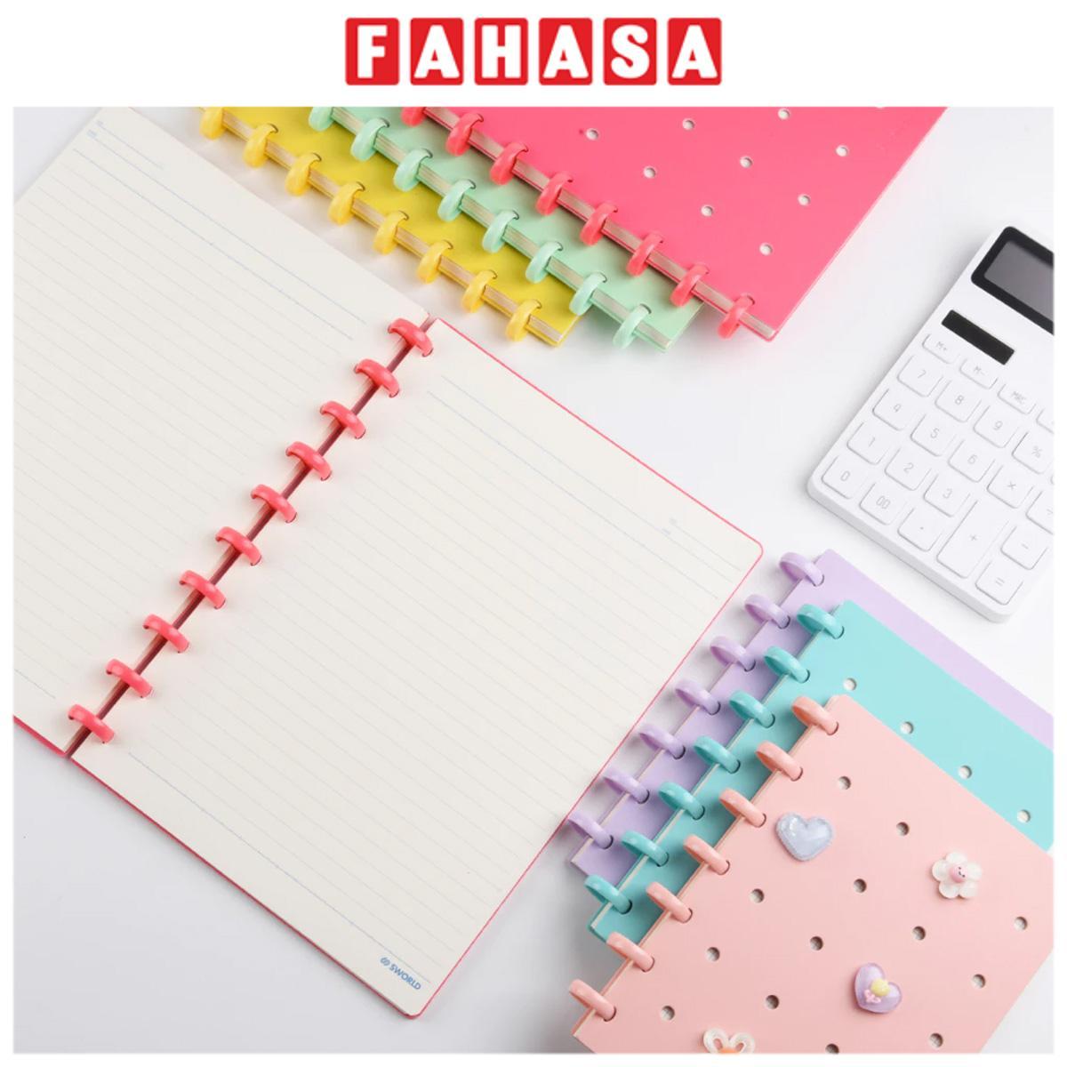 Sổ Tay Trang Trí B6 - 160 Trang Kèm Charm - Giấy Tách Rời - Sworld ST6194-BU - Blue