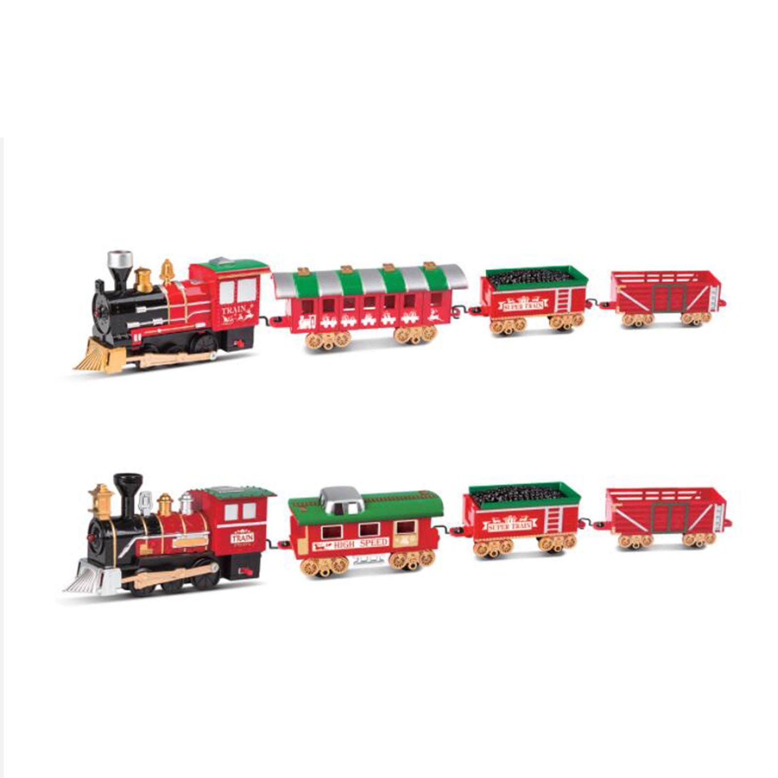Electric Train Set Railway Tracks Toys Xmas Train Puzzle Toys for Kids Gifts
