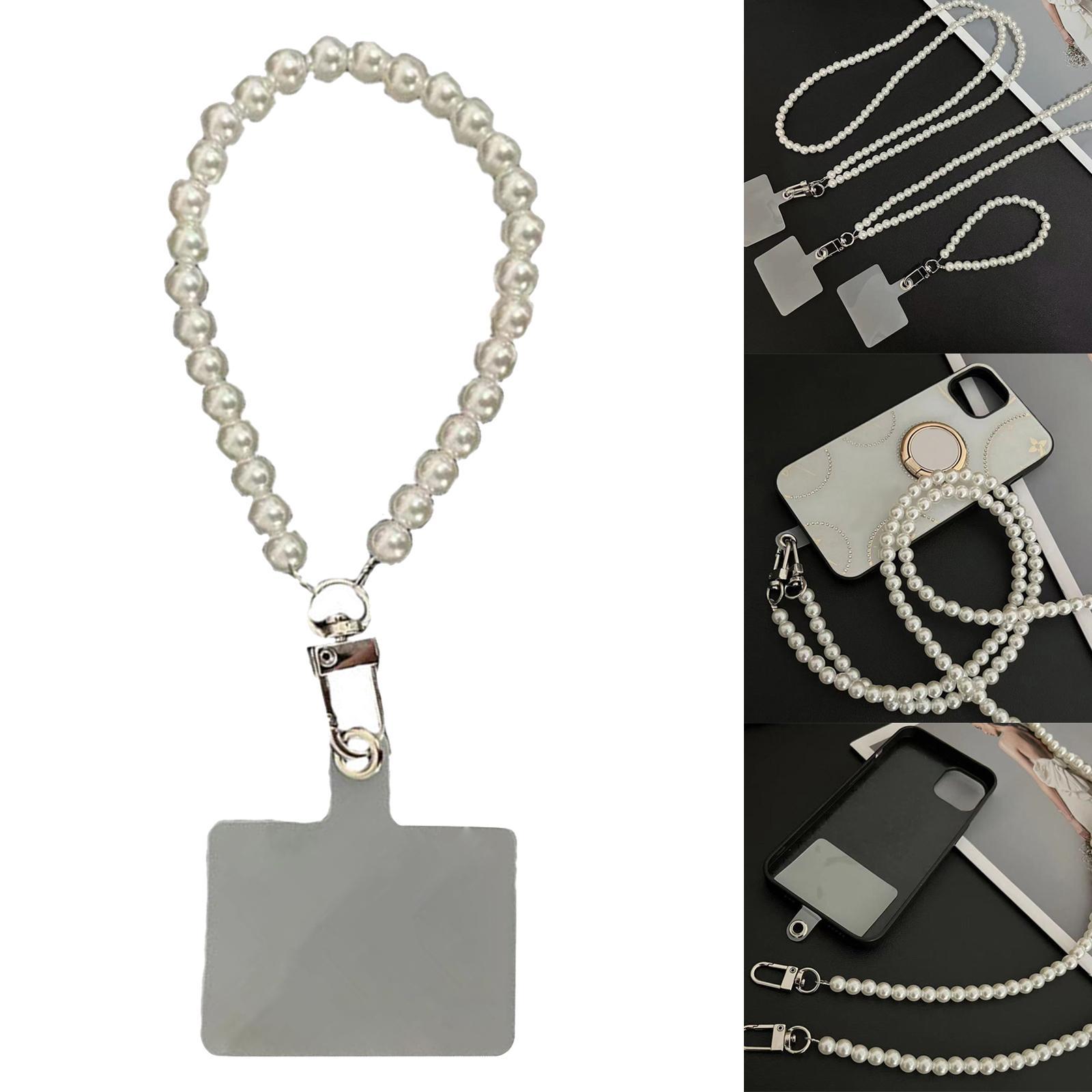 Beaded Phone Chain with Phone Gasket Cute Detachable Phone Lanyard for Women