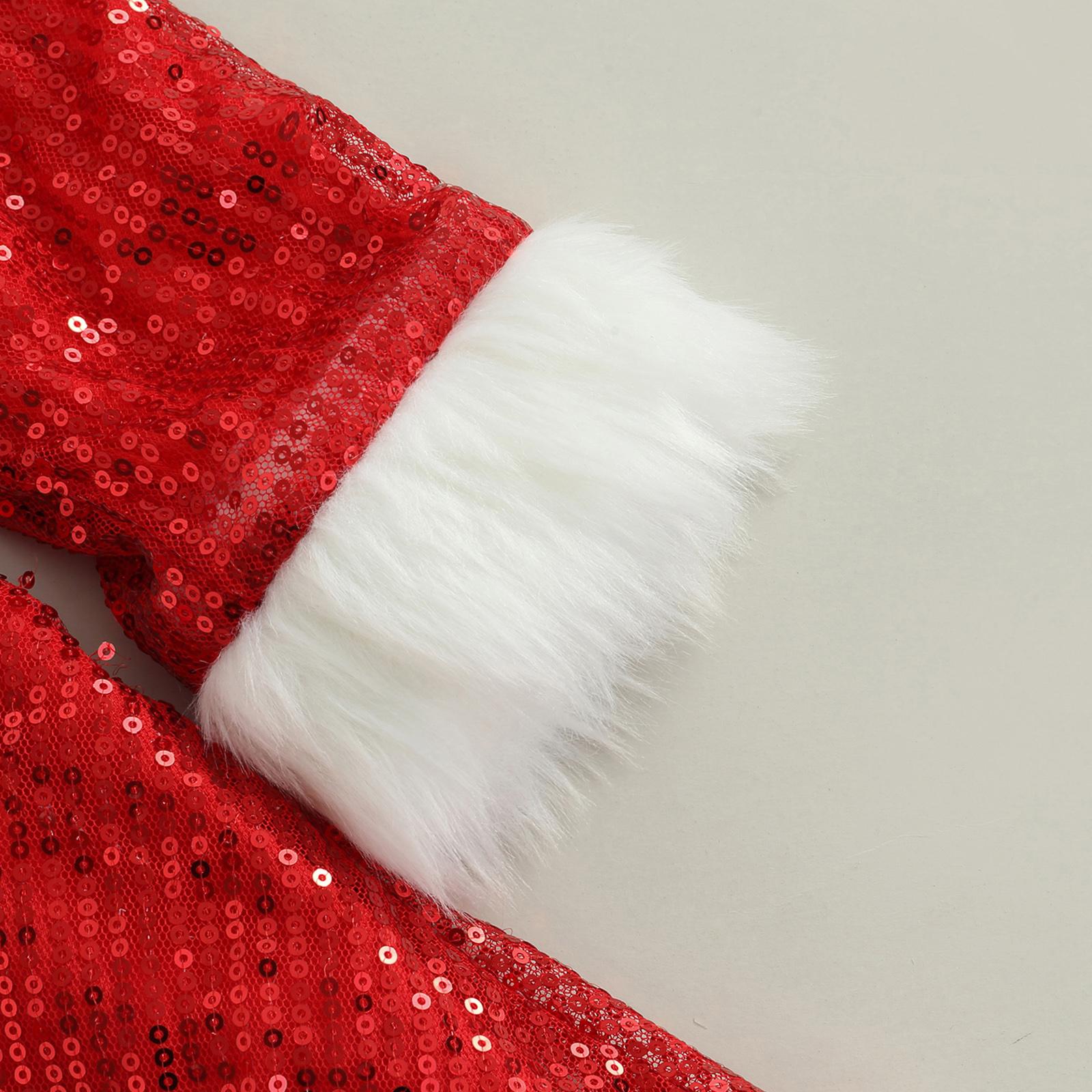 Citgeett Thu Giáng Sinh Trẻ Em Bé Gái Đầm Đầm Tay Dài Lệch Vai Đầm Dây Lưng Xmas Quần Áo