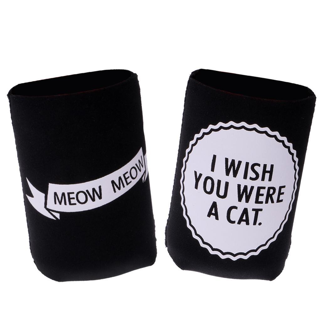Set 2pcs Stubby Beer Tin Can Cooler Sleeve Chilling Wrap Holder Party Favor