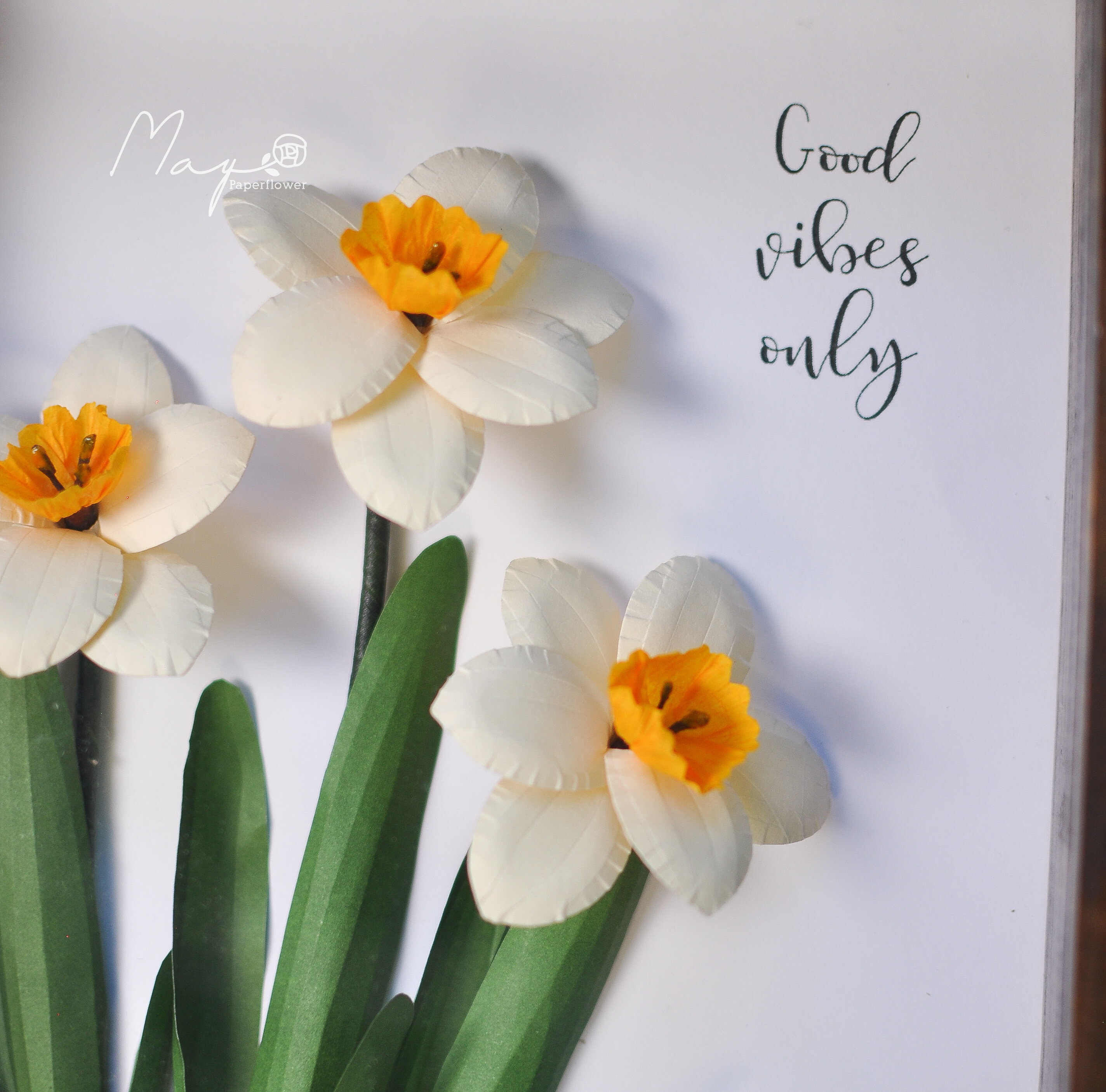 'Tranh hoa giấy handmade trang trí cao cấp cm, HOA THỦY TIÊN Maypaperflower - hoa giấy nghệ thuật