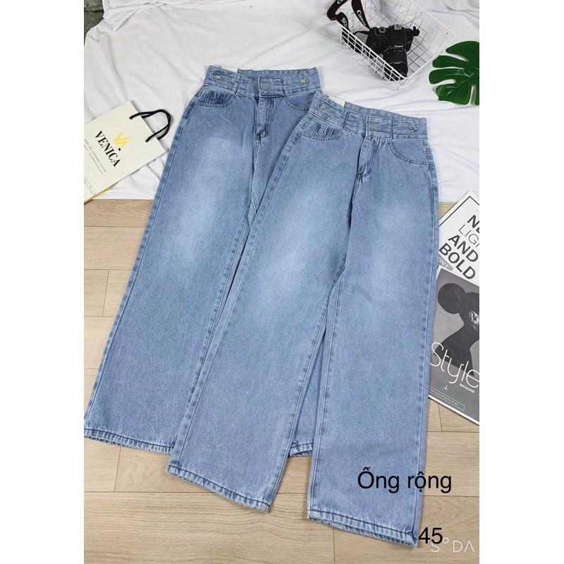 Quần bò ống rộng nữ siêu cao cạp kiểu Ms 45