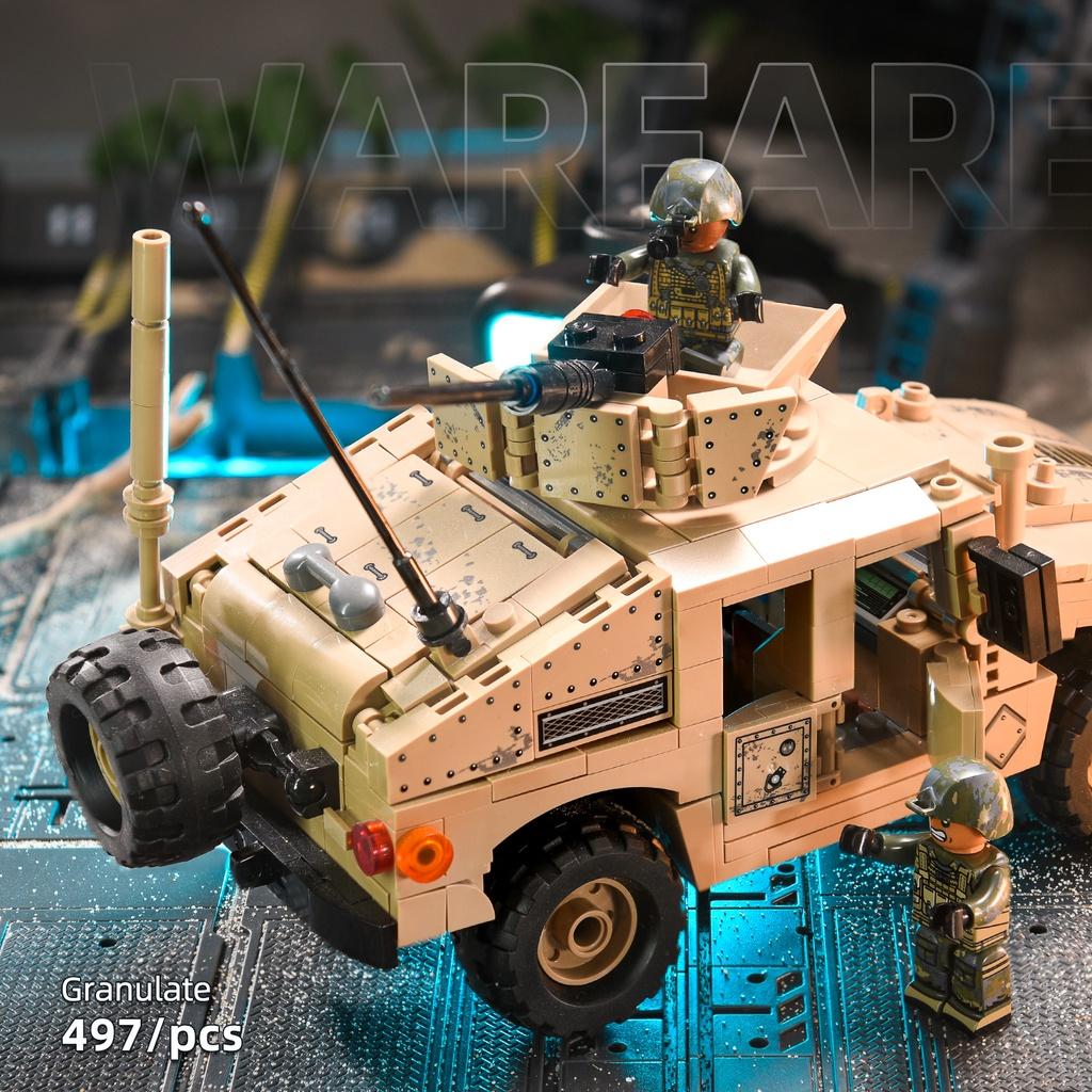 Đồ chơi Lắp ráp xe quân sự Humvee M1114, Sembo Block 207121 Amored Car, Xếp hình thông minh