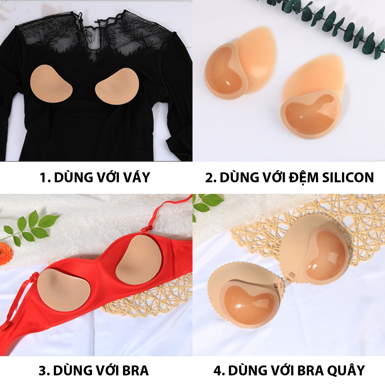 Miếng dán tim độn áo lót nâng ngực - Độn ngực áo bơi