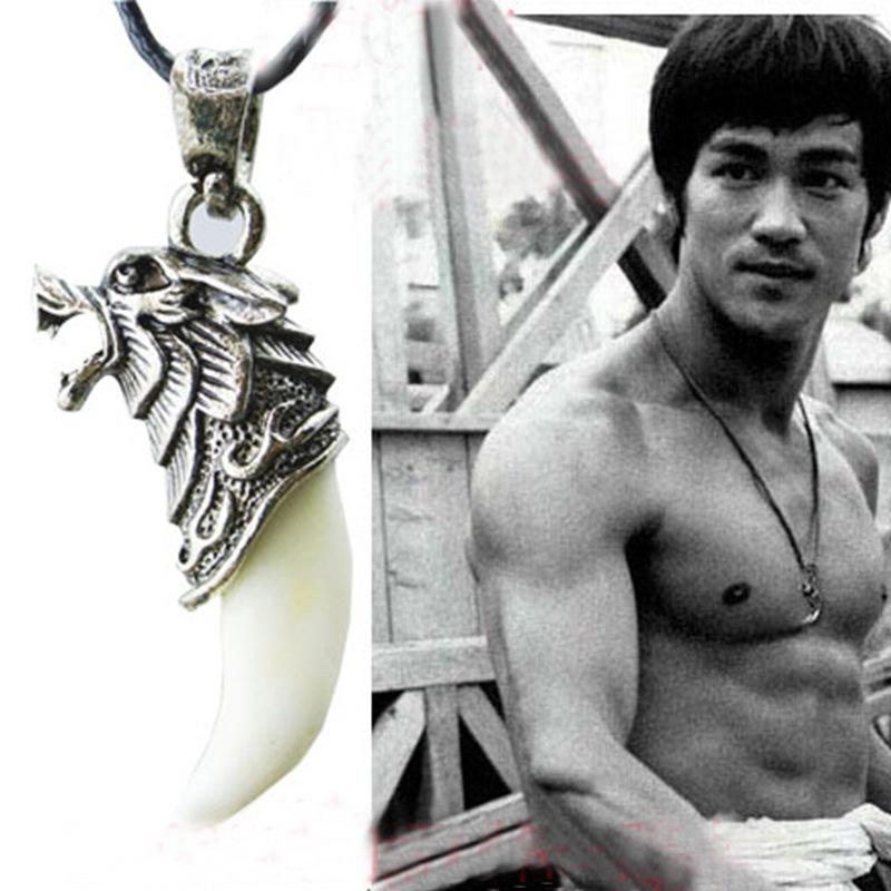 Vòng cổ Da Mặt Hình Răng Sói Phong Cách Cổ Điển Thời Trang Cho Nam