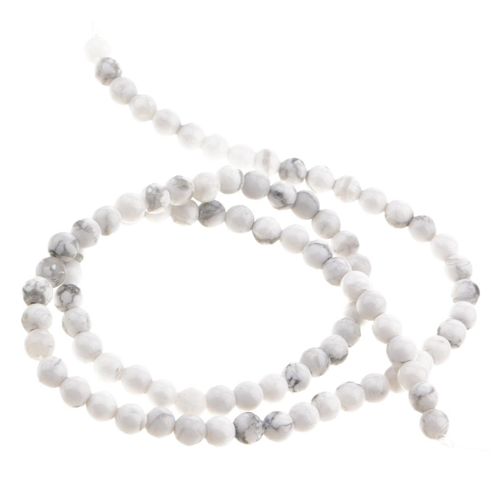 Natural White Gemstone Round Loose Beads for DIY Jewelry Making